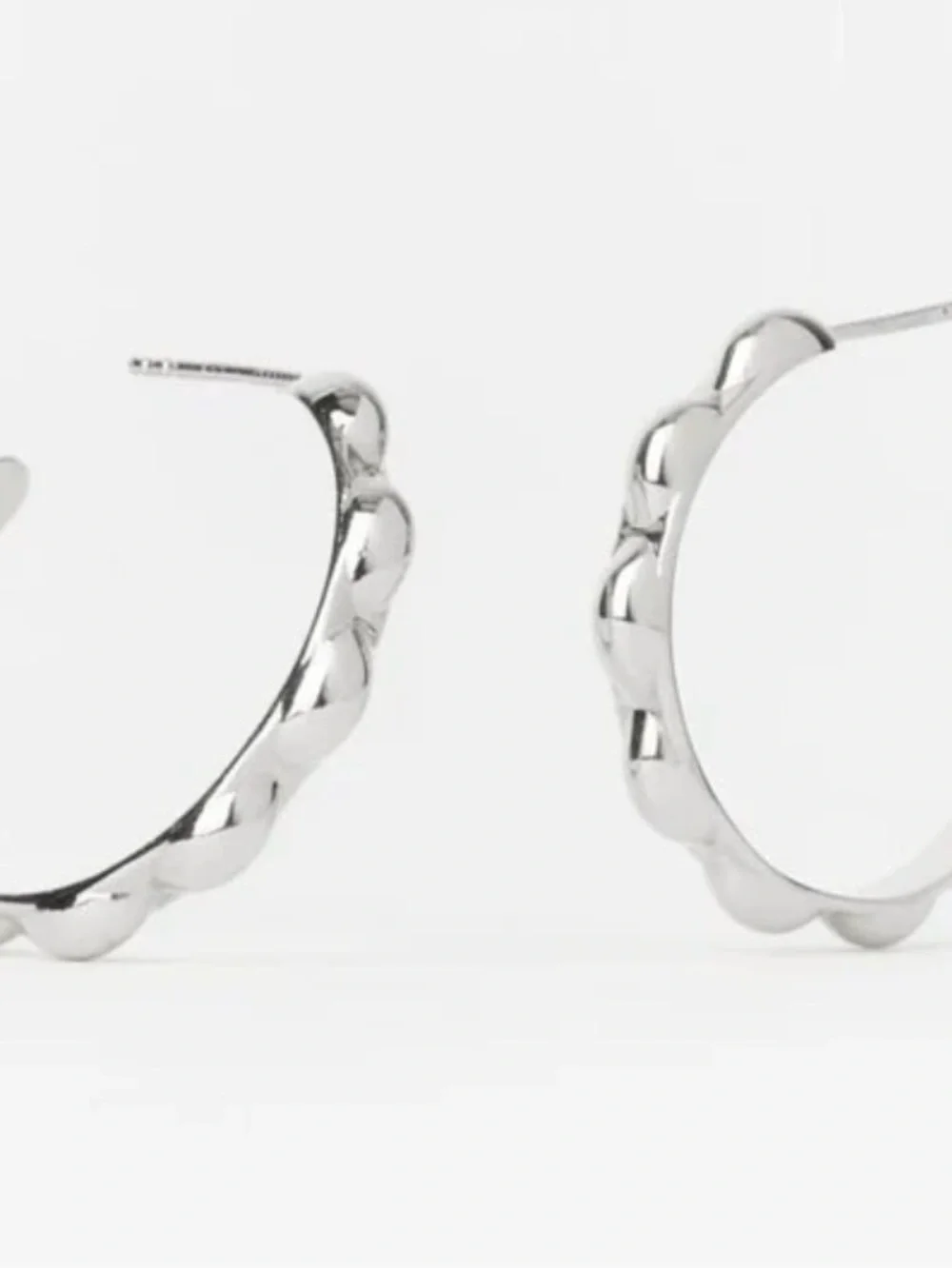 NIB Sophie Blake Selena Artisan 925 Silver 1” Sculptural Hoop Earrings